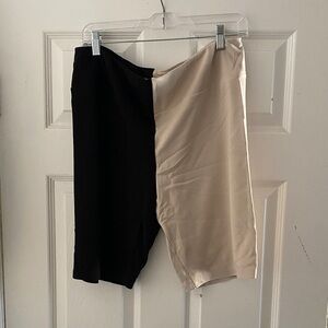 Two-Tone Black and Tan Bike Shorts